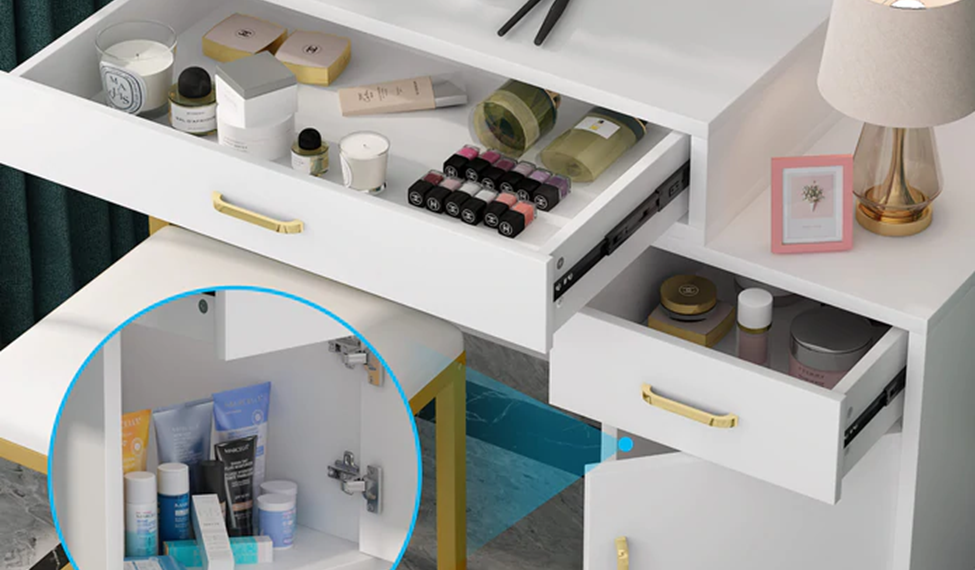 Tribesigns Makeup Vanities With Large Mirror with 9 LED Lights